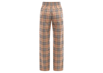 Burberry Women's Vintage Chech Motif Cotton Pants Beige