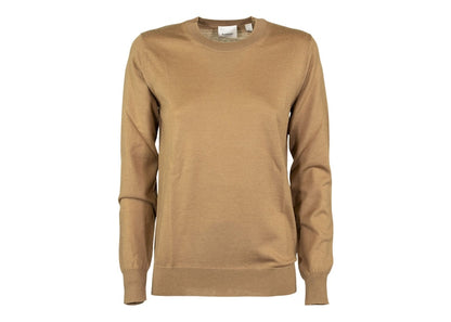 Burberry Women's Vintage Check Patch Merino Wool Sweater Beige