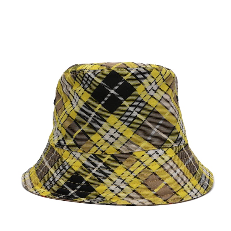 Burberry Womens Vintage Check Reversible Bucket Hat Yellow