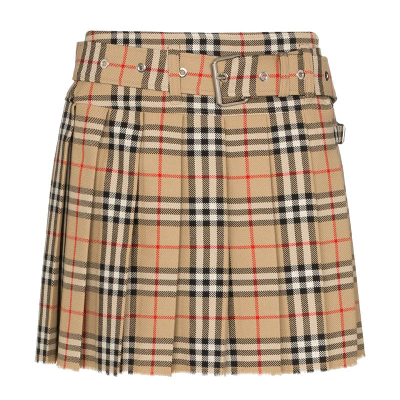 Burberry Womens Wool Kilt Skirt Vintage Check