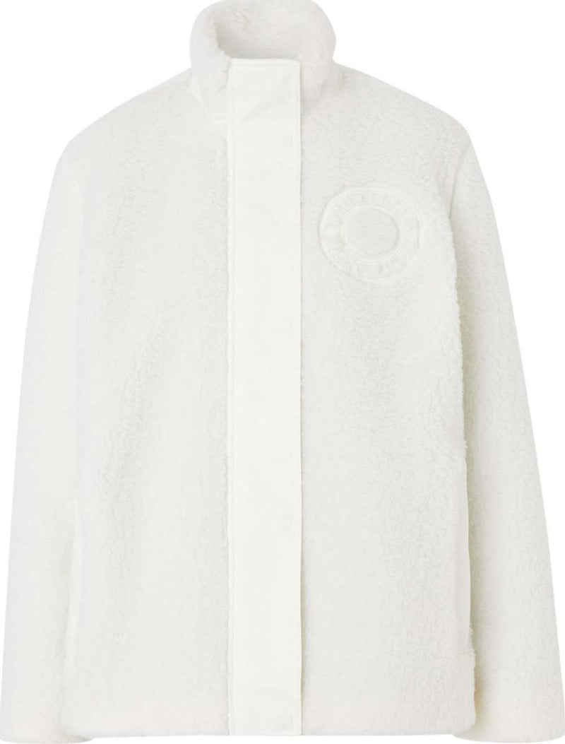 Burberry Wool-Blend Fleece Jacket White