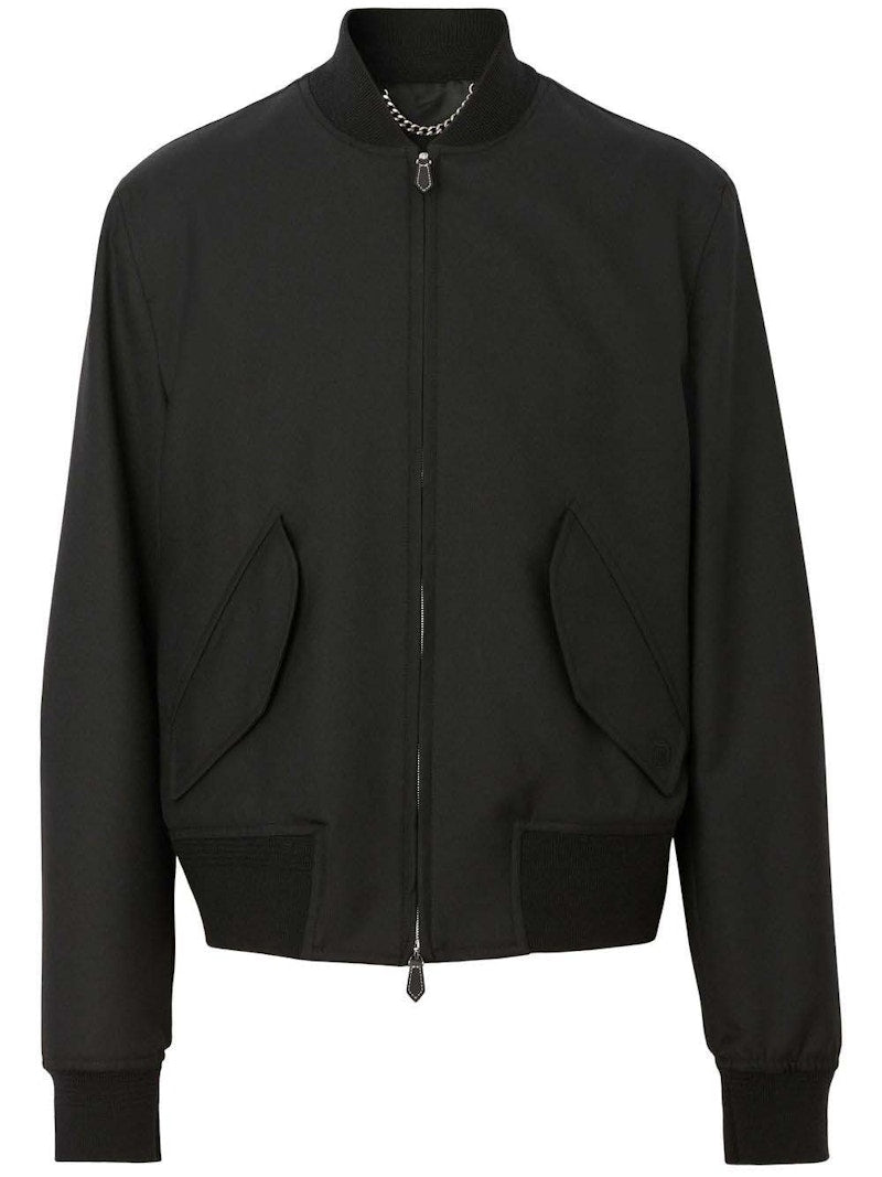 Burberry Zip-Up Wool Jacket Black