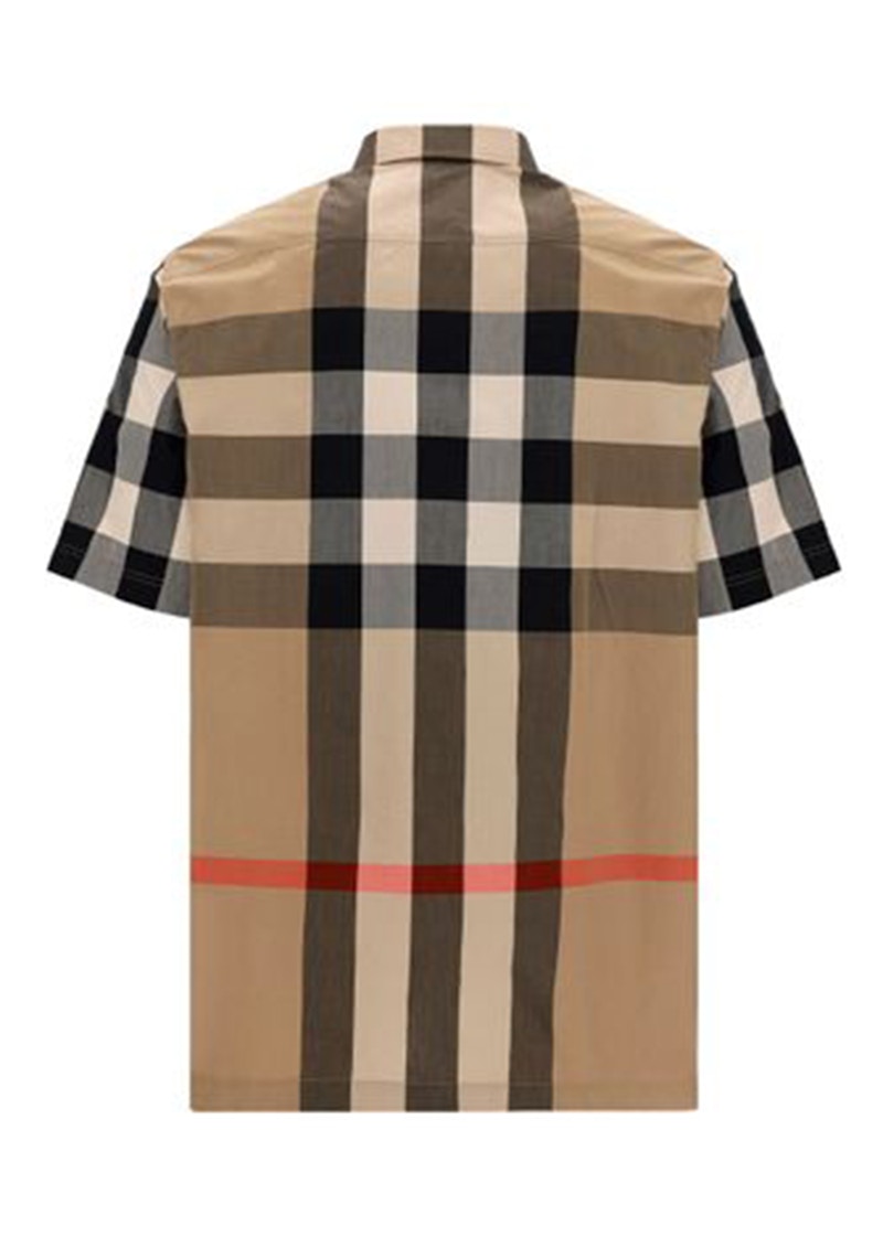 Burberry Thames Large Check Short Sleeve Shirt Archive Beige
