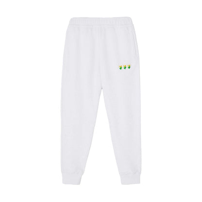 Burberry x Minecraft Embroidered Floral Cotton Jogging Pants White