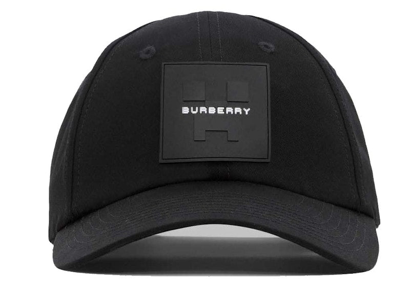 Burberry x Minecraft Logo Applique Cotton Gabardine Baseball Cap Black