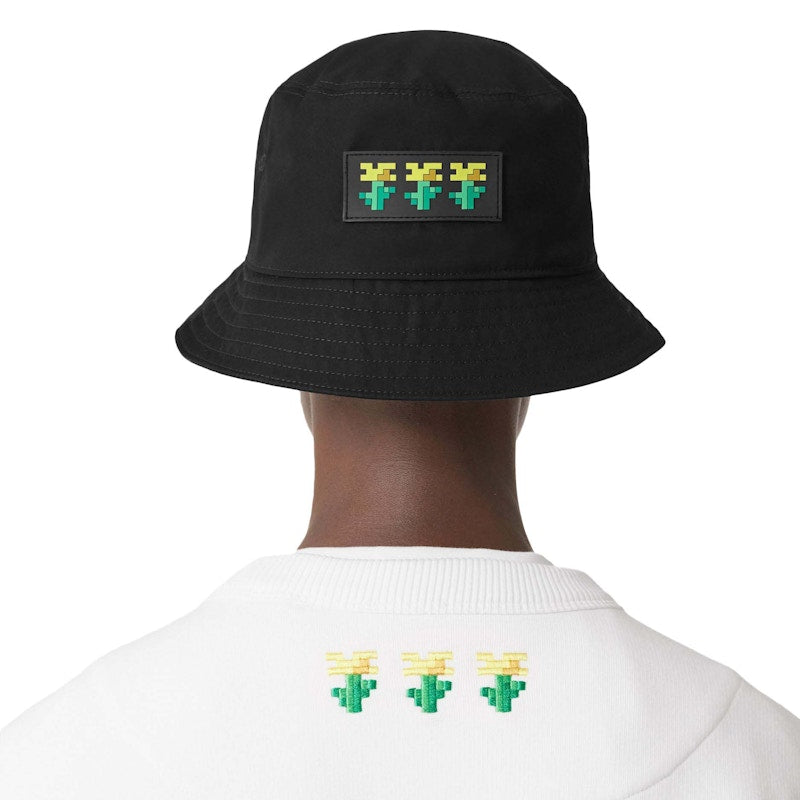 Burberry x Minecraft Logo Applique Cotton Gabardine Bucket Hat Black