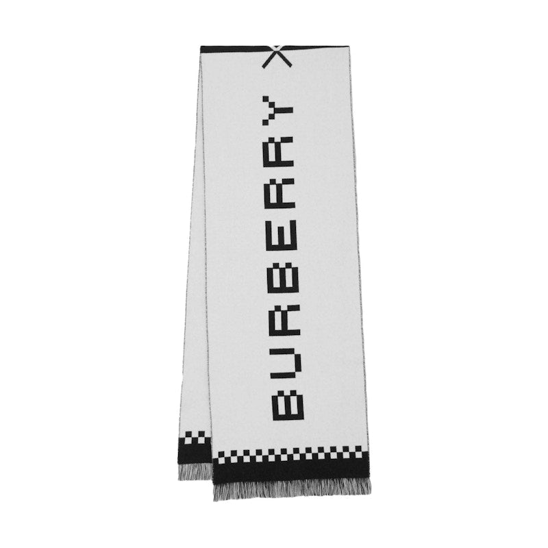 Burberry x Minecraft Logo Jacquard Wool Scarf Monochrome