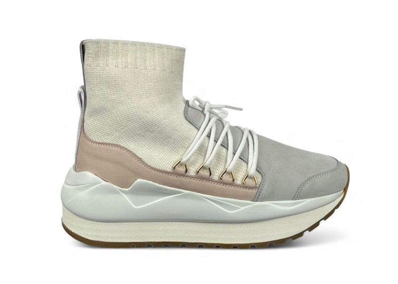 Buscemi Run1 Sock Wedge Grey White (Women's)