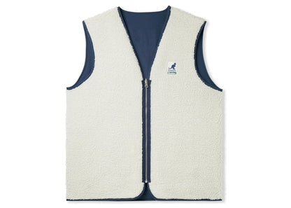 Butter Goods x Kangol Reversible Zip Thru Vest Navy White