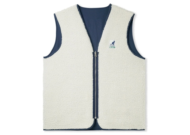 Butter Goods x Kangol Reversible Zip Thru Vest Navy White