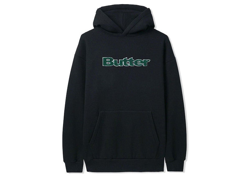 Butter Goods x Kangol Wordmark Chenille Pullover Hoodie Black