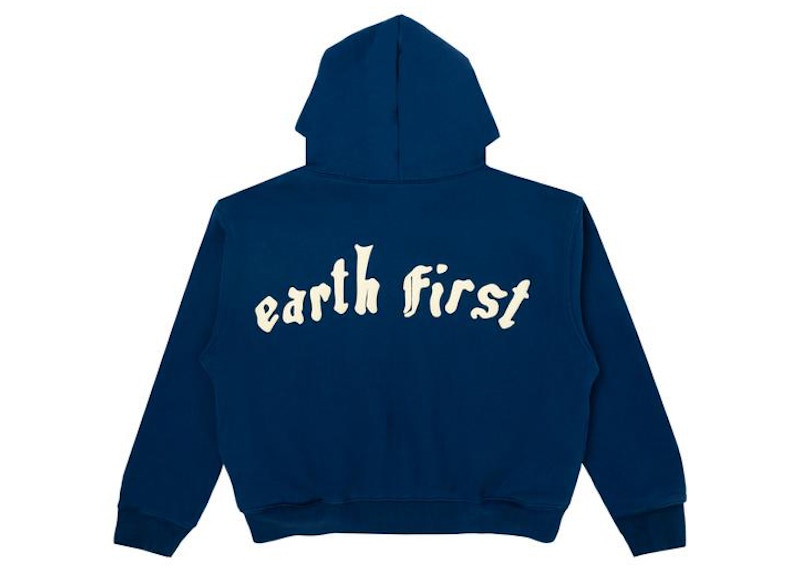 Cactus Plant Flea Market Earth First Zip Hooded Sweatshirt Blue