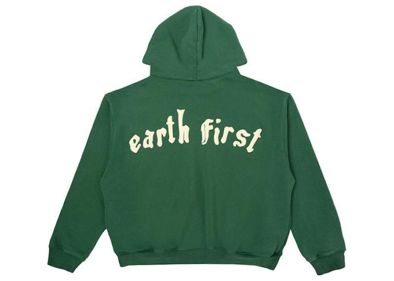 Cactus Plant Flea Market Earth First Zip Hooded Sweatshirt Green