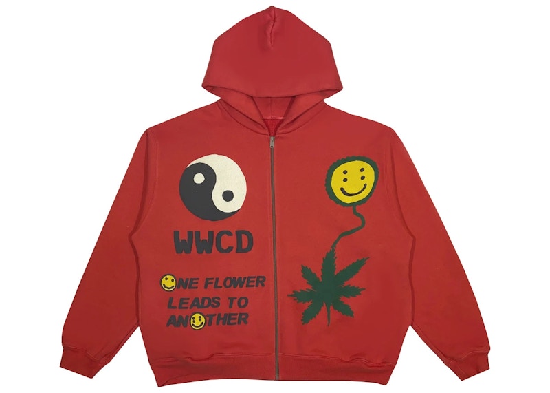 Cactus Plant Flea Market Earth First Zip Hoodie Red