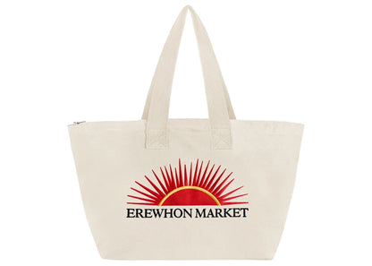 Cactus Plant Flea Market Embroidered Erewhon Market Zip Tote Natural