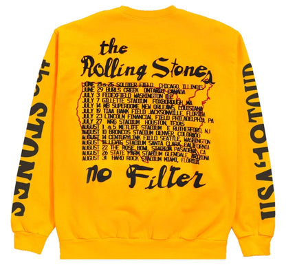 Cactus Plant Flea Market Rolling Stones USA 19 Tour Crewneck Gold