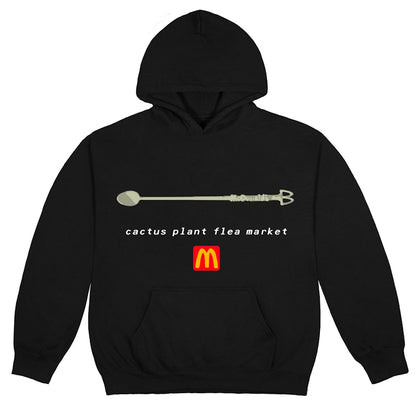 Cactus Plant Flea Market x McDonald's Coffee Stirrer Hoodie Black