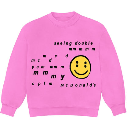 Cactus Plant Flea Market x McDonald's Seeing Double Crewneck Neon Pink
