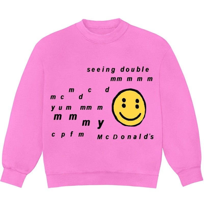 Cactus Plant Flea Market x McDonald's Seeing Double Crewneck Neon Pink