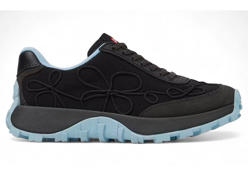 Camper Drift Trail Sneaker Black Blue Floral Embroidery (Women's)