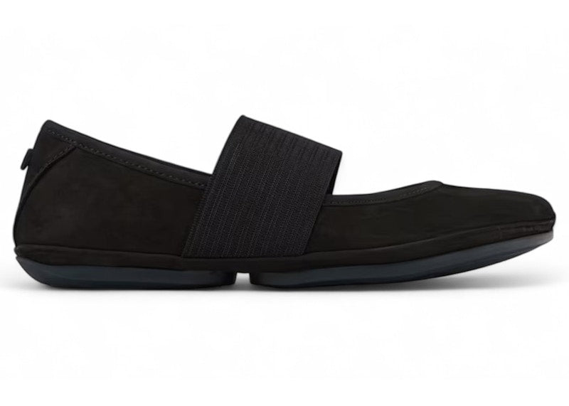 Camper Right Ballerina Flat Black Nubuck (Women's)