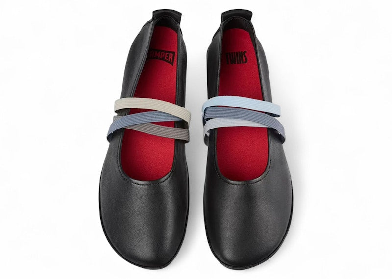Camper Twins Ballerina Flat Black Blue Grey (Women's)
