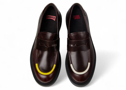 Camper Twins Formal Shoe Burgundy Yellow Off-White