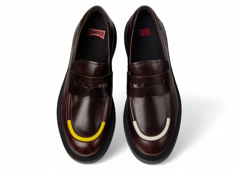 Camper Twins Formal Shoe Burgundy Yellow Off-White