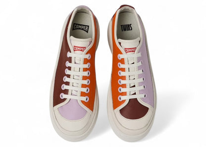 Camper Twins Runner Up Sneaker Brown Orange Pink (Women's)