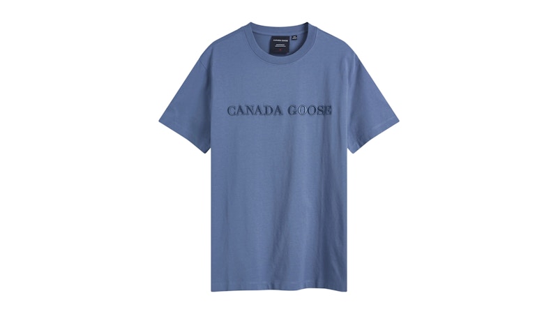 Canada Goose Embroidered Wordmark Emersen T-Shirt Ozone Blue