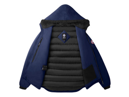 Canada Goose Lodge Down Matte Finish Hooded Jacket Atlantic Navy