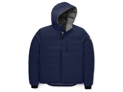 Canada Goose Lodge Down Matte Finish Hooded Jacket Atlantic Navy