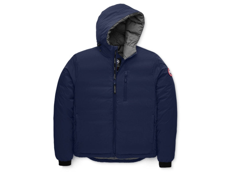 Canada Goose Lodge Down Matte Finish Hooded Jacket Atlantic Navy