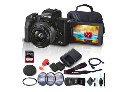 Canon EOS M50 Mark II Mirrorless Digital Camera / 15-45mm Lens Bundle 4728C006_EDI_2STX