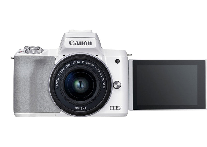 Canon EOS M50 Mark II Mirrorless Digital Camera + EF-M 15-45mm IS STM Lens 4729C004 White
