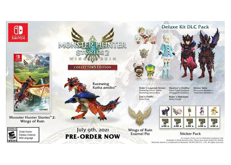 Capcom Nintendo Switch Monster Hunter Stories 2: Wings Collector's Edition Video Game Bundle