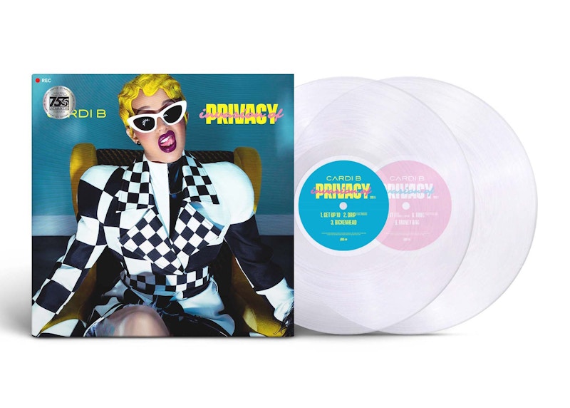 Cardi B Invasion of Privacy Atlantic Records 75th Anniversary Exclusive 2XLP Vinyl Clear