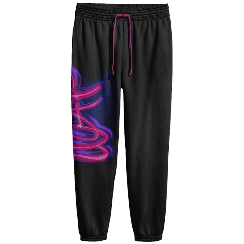 Cardi B WAP Air Brush Sweatpants Black