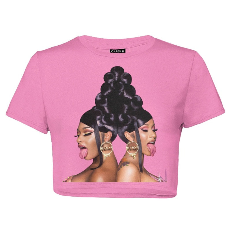 Cardi B WAP Crop Top Pink