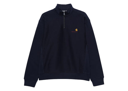 Carhartt WIP American Script Sweat Air Force Half Zip Blue