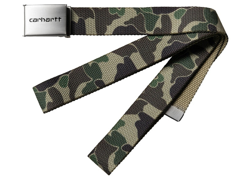 Carhartt WIP Chrome Clip Belt Green Duck Camo