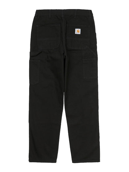 Carhartt WIP Double Knee Dearborn Canvas 12oz Relaxed Straight Fit Pants Black (Rinsed)