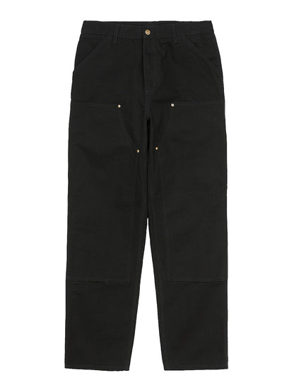 Carhartt WIP Double Knee Dearborn Canvas 12oz Relaxed Straight Fit Pants Black (Rinsed)