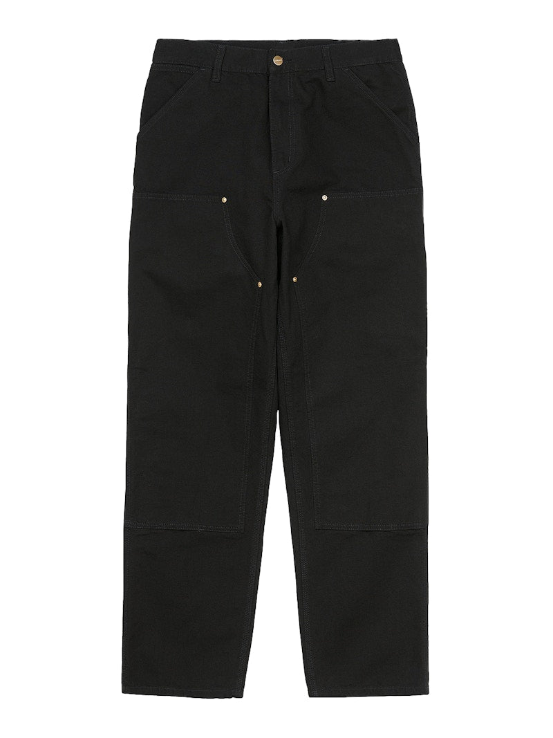 Carhartt WIP Double Knee Dearborn Canvas 12oz Relaxed Straight Fit Pants Black (Rinsed)