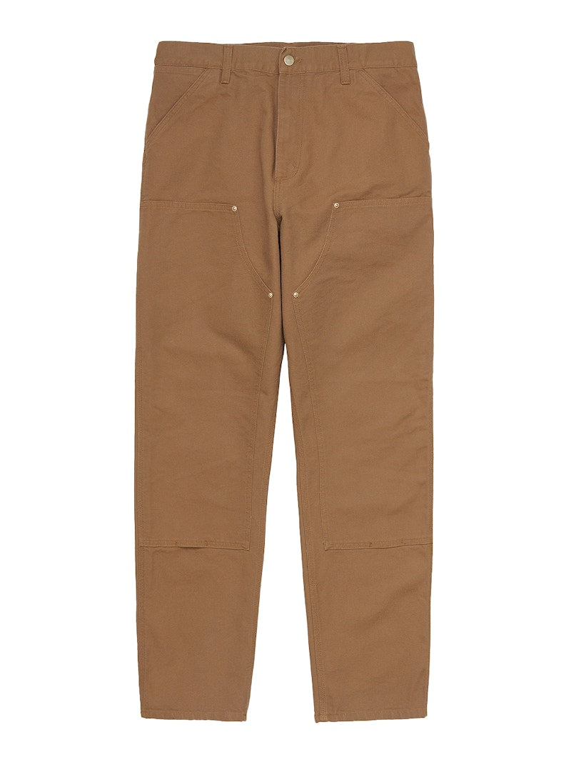 Carhartt WIP Double Knee Dearborn Canvas 12oz Relaxed Straight Fit Pants Hamilton Brown (Rinsed)