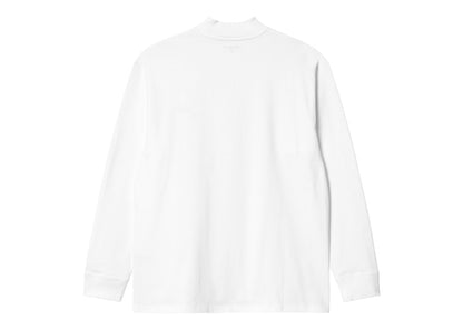 Carhartt WIP Mockneck Script Embroidery Long Sleeve T-Shirt White