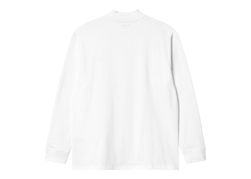 Carhartt WIP Mockneck Script Embroidery Long Sleeve T-Shirt White