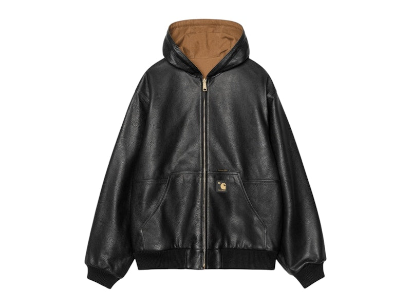 Carhartt WIP OG Active 50th Anniversary Edition Leather Jacket Black/Hamilton Brown