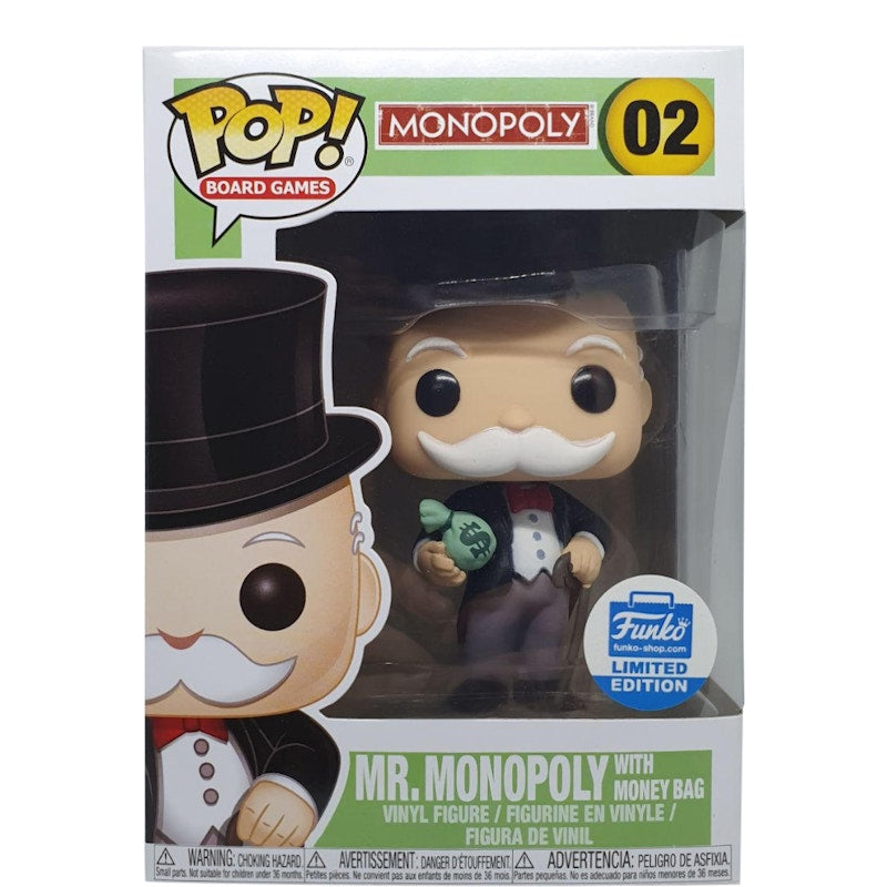 Funko Pop! Board Games Monopoly Mr. Monopoly with Money Bags Funko Shop Edition Figure #02