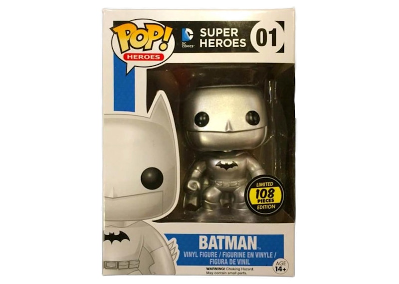 Funko Pop! DC Comics Batman (Metallic Silver) Figure #01